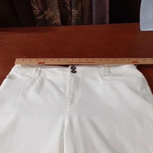 Christopher & Banks size 12 white cropped jeans - Picture 7 of 15